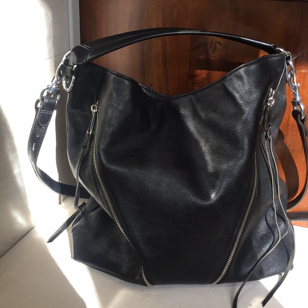 Rebecca Minkoff black Moto leather Hobo bag
